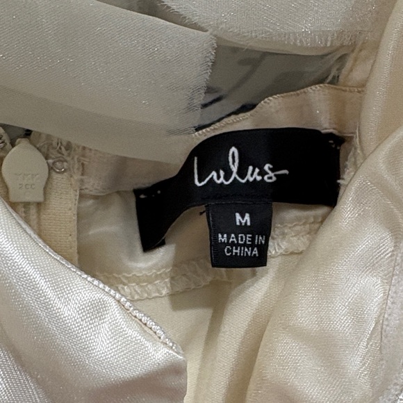 Lulu's Cream Maxi Dress with Ruffled Shoulders - Picture 3 of 3